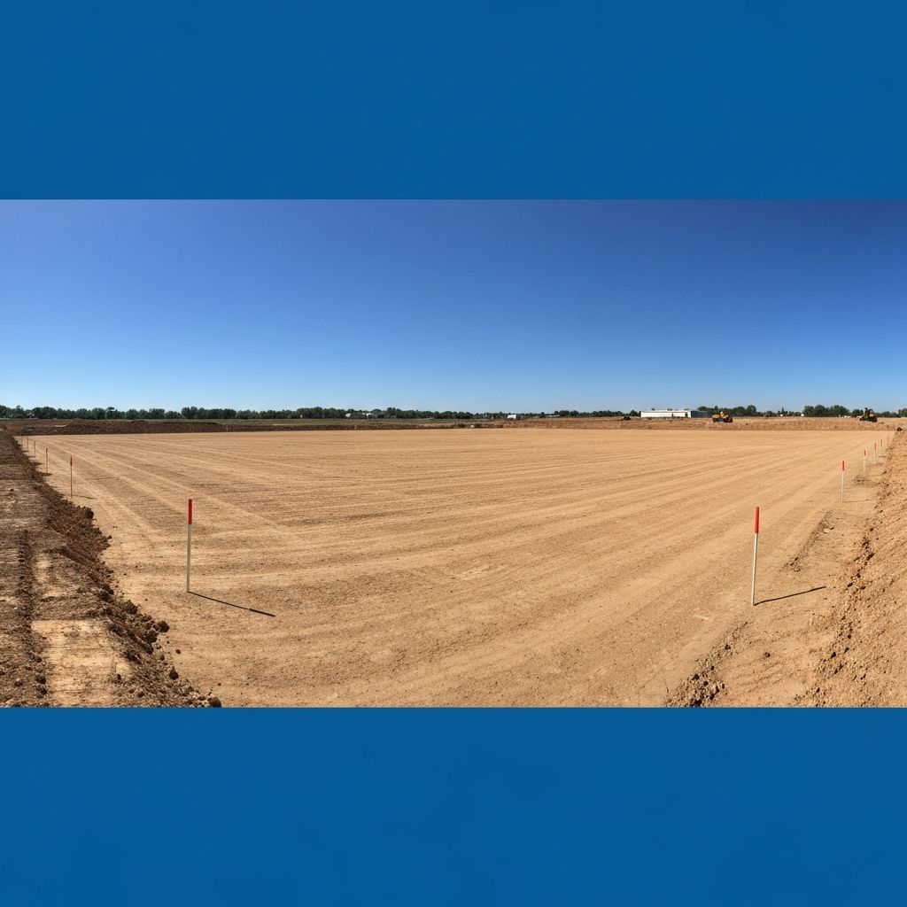 Graded and leveled construction site ready for building