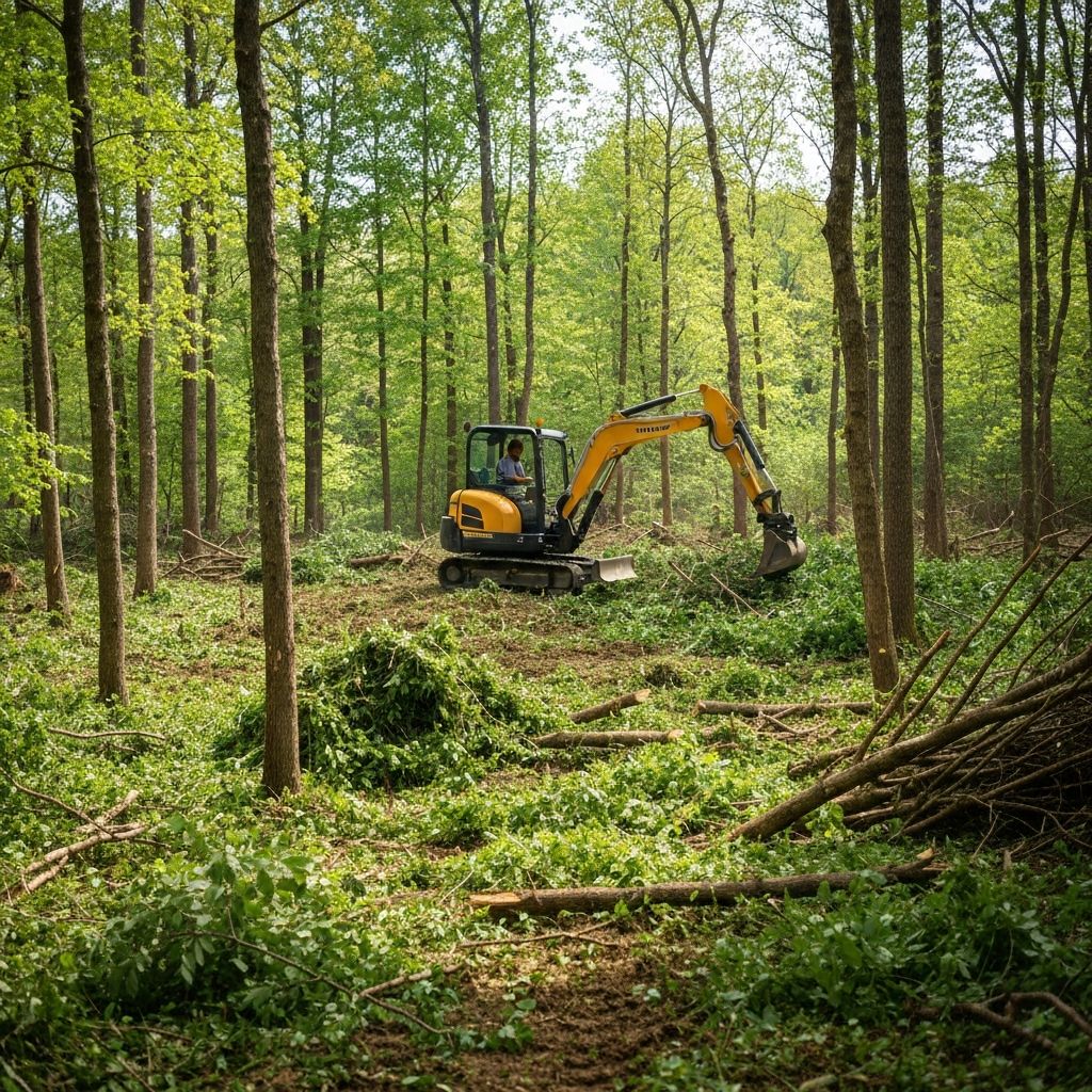 Brush removal and vegetation clearing in progress